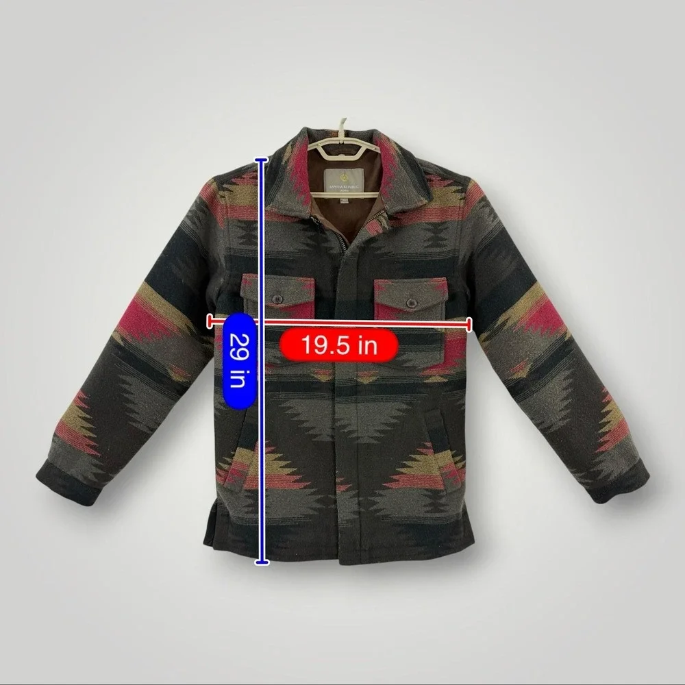 Banana Republic Archive Jacket Mens XS Brown Southwestern Geometric Full Zip